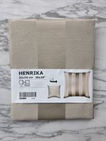 3 x IKEA HENRIKA Kissenbezug 50x50 cm, Beige gestreift, Neu