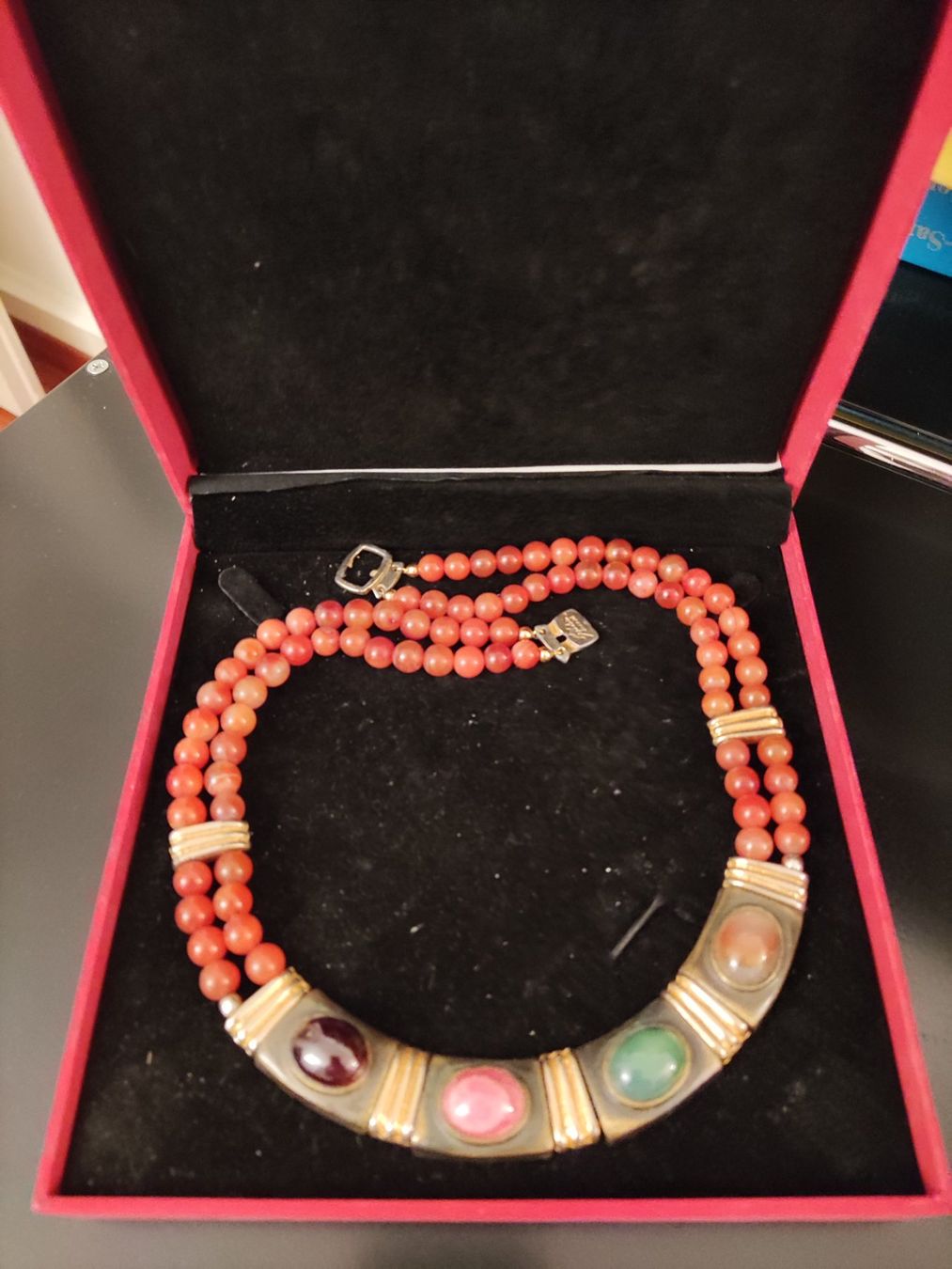 Catenine: Einmaliges Halbedelstein Collier - traumhafte Farben – Usato da Solothurn venduto da Csw1