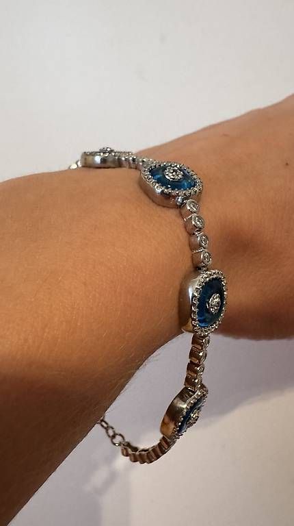 Armbänder & -reifen: 925er Silberarmband mit Nazar-Amulett – Gebraucht aus Bellach von RuJewelry 3