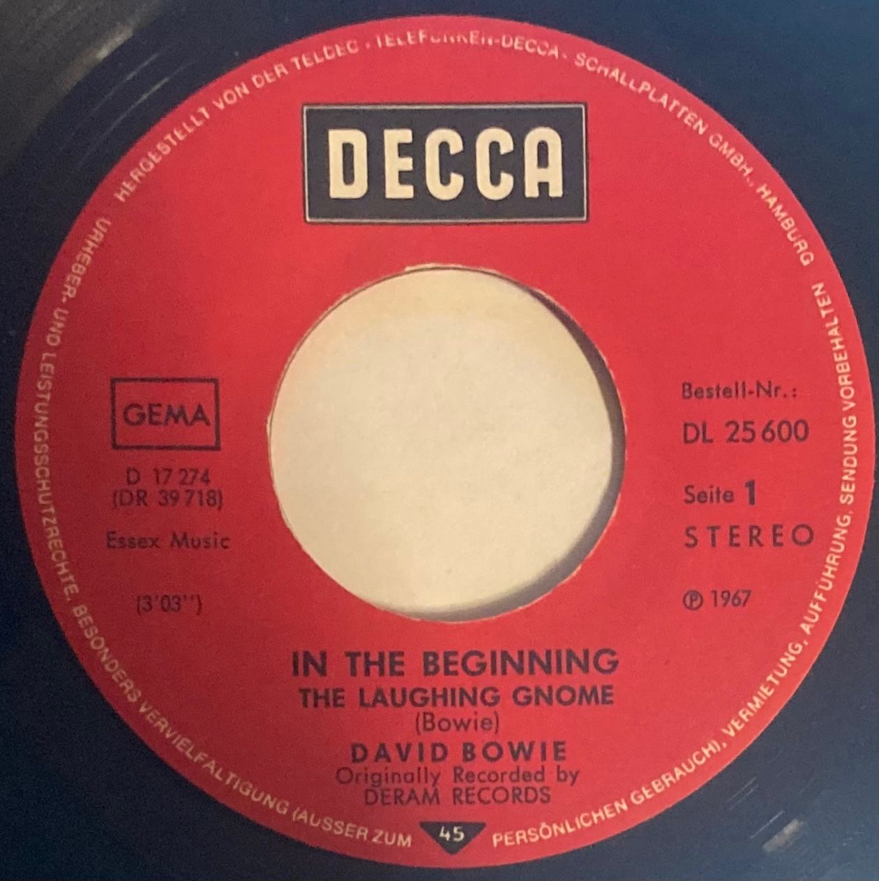 Vinyles: DAVID BOWIE - THE LAUGHING GNOME – D'occasion à Poliez-Pittet par Newtown-Records 2