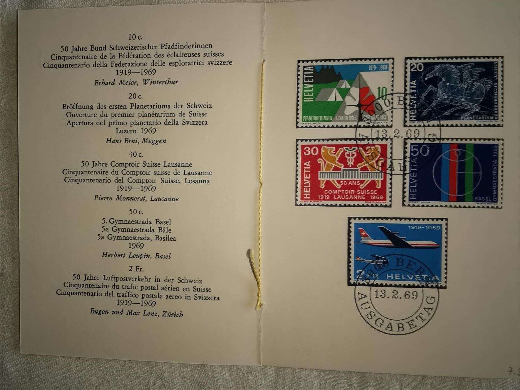 Tous les timbres: Sondermarken 1969 – D'occasion à Olten par smiples
