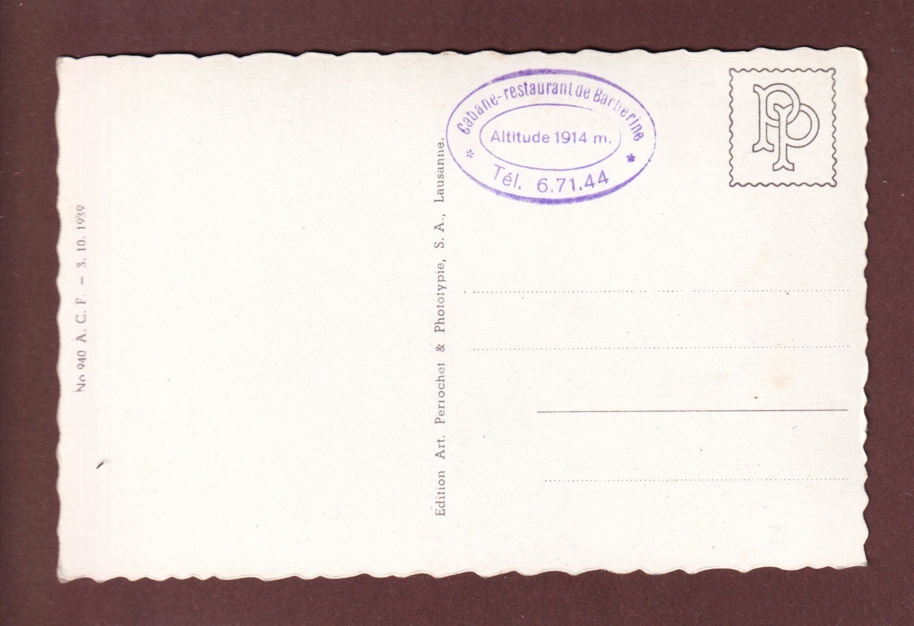 Cartoline postali: BARBERINE - Le Lac – Usato da Pully venduto da nicecards 1