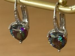 Luxus Elegante Ohrstecker Ohrschmuck  Farbe:Silber Zirkonia