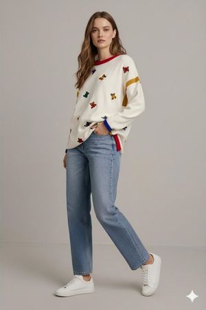 Vintage Attenzione by Carlo Colucci Teddybär Pullover -