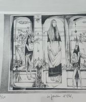 Bosson, Netton 1927-1991 Lithographie Signed Le Jardin d'Eté