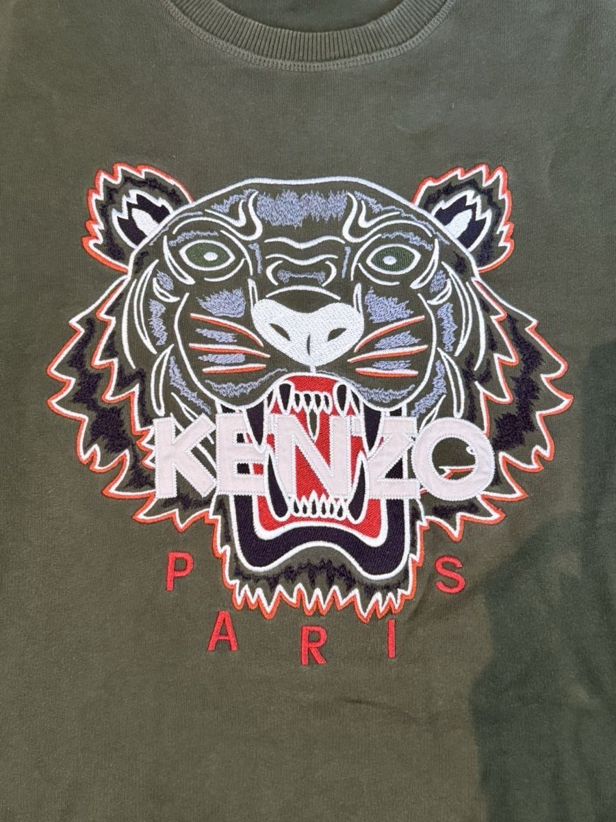 Kenzo Pullover & Sweatshirts: Pullover Kenzo Paris Tiger Grösse L Khaki – Gebraucht aus Pfaffhausen von placard 2