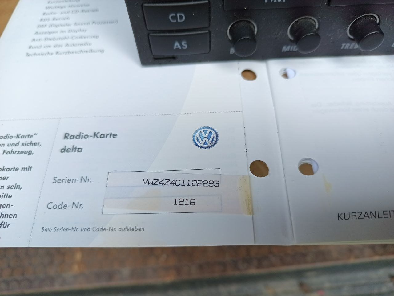 Radio: Delta6 Radio vw – Usato da Gudo venduto da dispo3 3