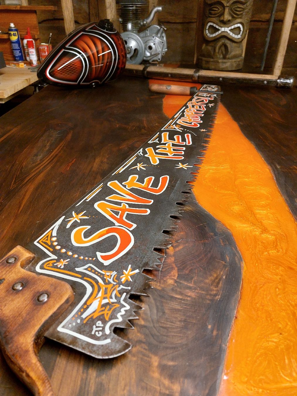 Pinsel: Alte Säge'' Save the Chopper s! ". Handmade Pinstriping CH. – Gebraucht aus Willisau von Pzm81