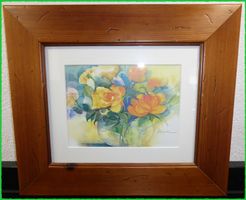 🌺 Blumenbild Holzrahmen 36.5 x 31.5cm