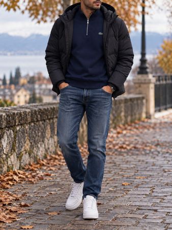 SWEAT-SHIRT LACOSTE BLEU MARINE