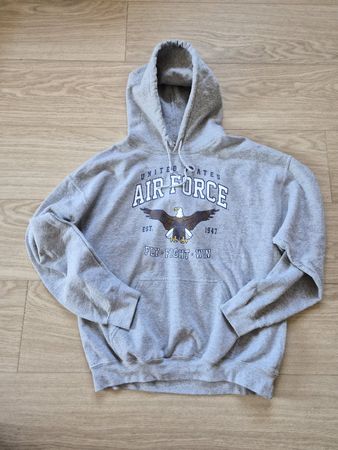 Sweat à capuche Gildan Air Force gris taille L 