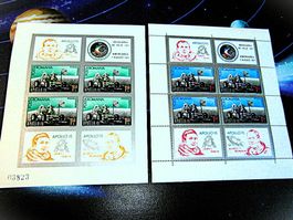 2 rare Raumfahrt  Rumänien Apollo 15 Blöcke **