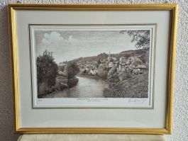 Lichtensteig um 1898 - Original-Grafik von Paul Wyss