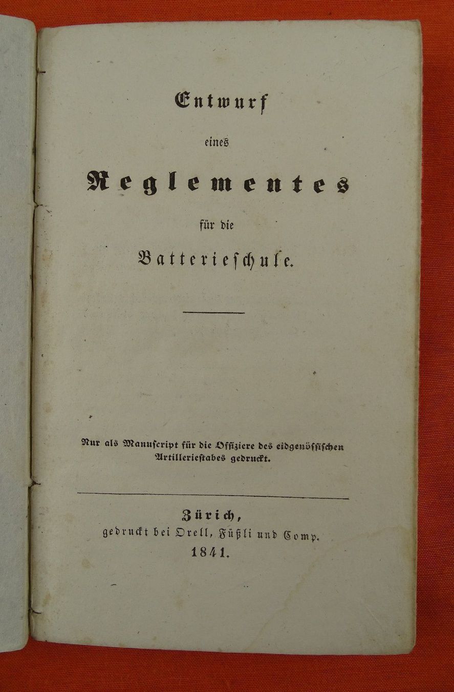 Libri: REGLEMENT BATTERIESCHULE, 1841, ENTWURF – Usato da Grüningen venduto da Kartensammler 1