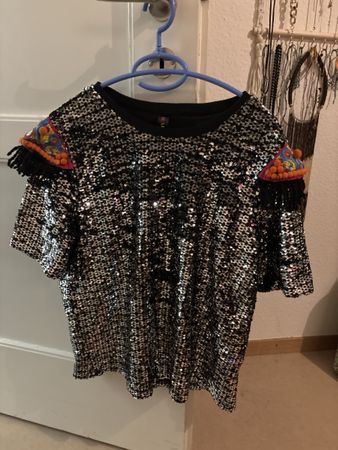 Ragyard Pailletten T-Shirt Grösse L guter Zustand