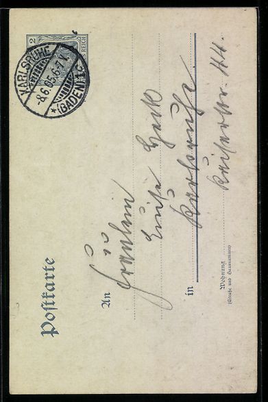 Ansichtskarten: Handgemalt sign. E. Langenbach: Karlsruh – Gebraucht aus Berlin von bartko-reher 1