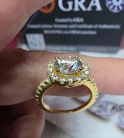 Bague argent avec diamant de moissanite de 2 ct certifié GRA