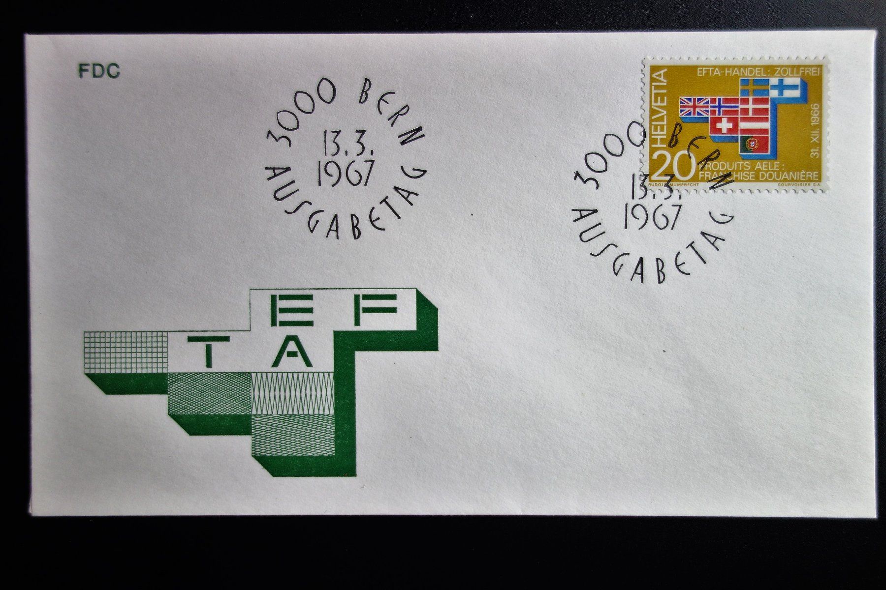 Tutti i francobolli: 1967 FDC EFTA-Flaggen – Usato da Mettmenstetten venduto da Sutasso