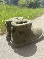 UGG Boots Mini Suede Khaki Size US 5 EU 37 Warm Winter Footw