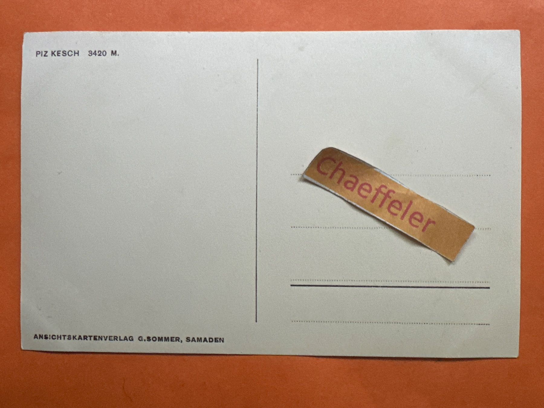 Cartes postales: Piz Kesch – D'occasion à Zürich par Chaeffeler 1