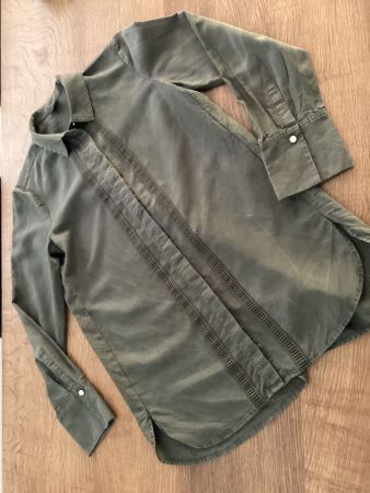 S‘Oliver BLUSE/HEMD GR.36/ev.38/40 olivgrün / mit Hohlsaum
