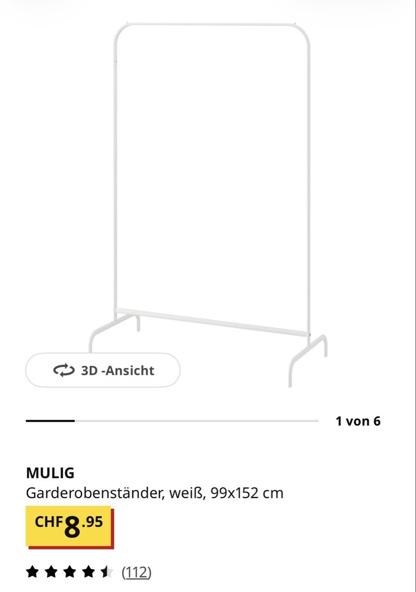 Ikea Guardaroba: IKEA Kleiderständer Mulig – Nuovo (secondo la descrizione) da Zürich venduto da vhalst 1