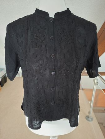 Schwarze Boom Baba Bluse Gr. Free Size (S-M) Sommer-Look ✨