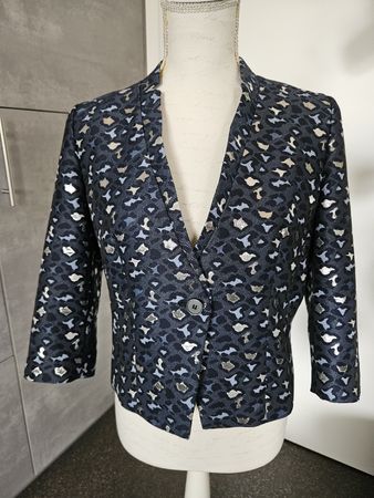 Blazer 5 Hearts Muster Blau Mehrfarbig Grösse 38 Neuwertig