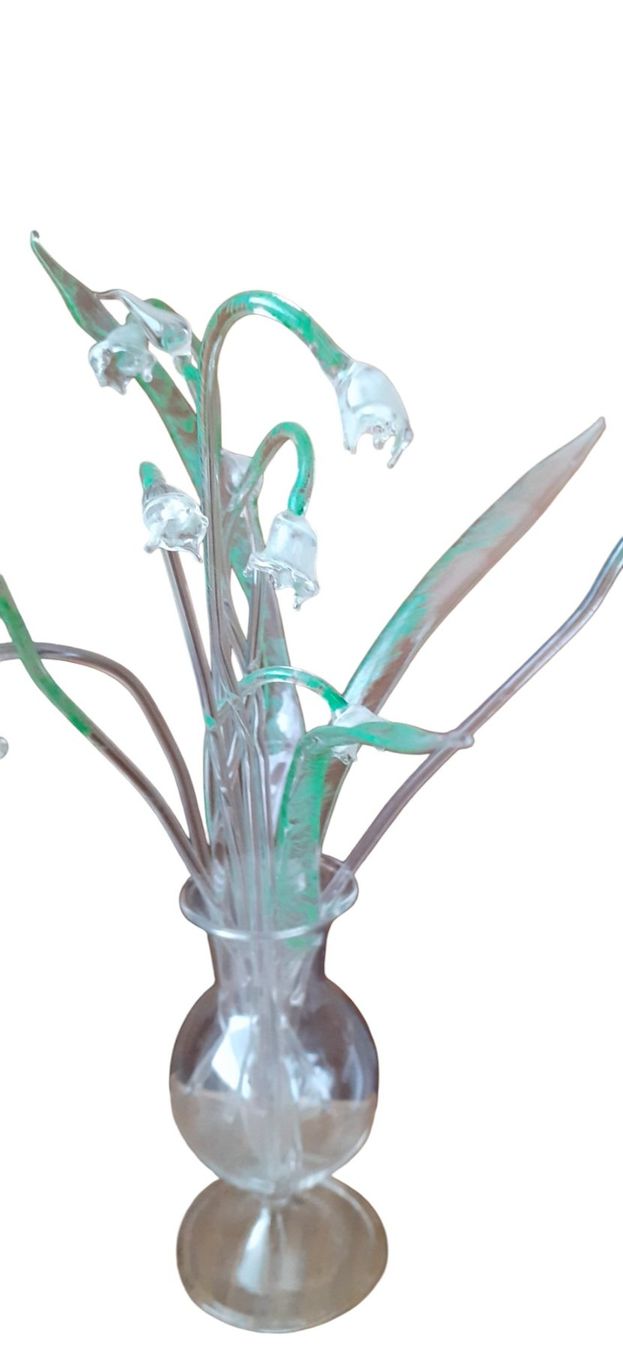 Figuren: Glasfigur antik - Blumenstraus Maiglöckchen – Gebraucht aus Mörschwil von antiksalon 8