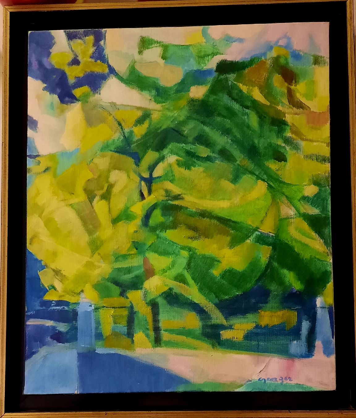Dipinti: BEAU TABLEAU SIGNÉ  GEORGES, DATÉ  1987 – Usato da Genève venduto da Enigme8