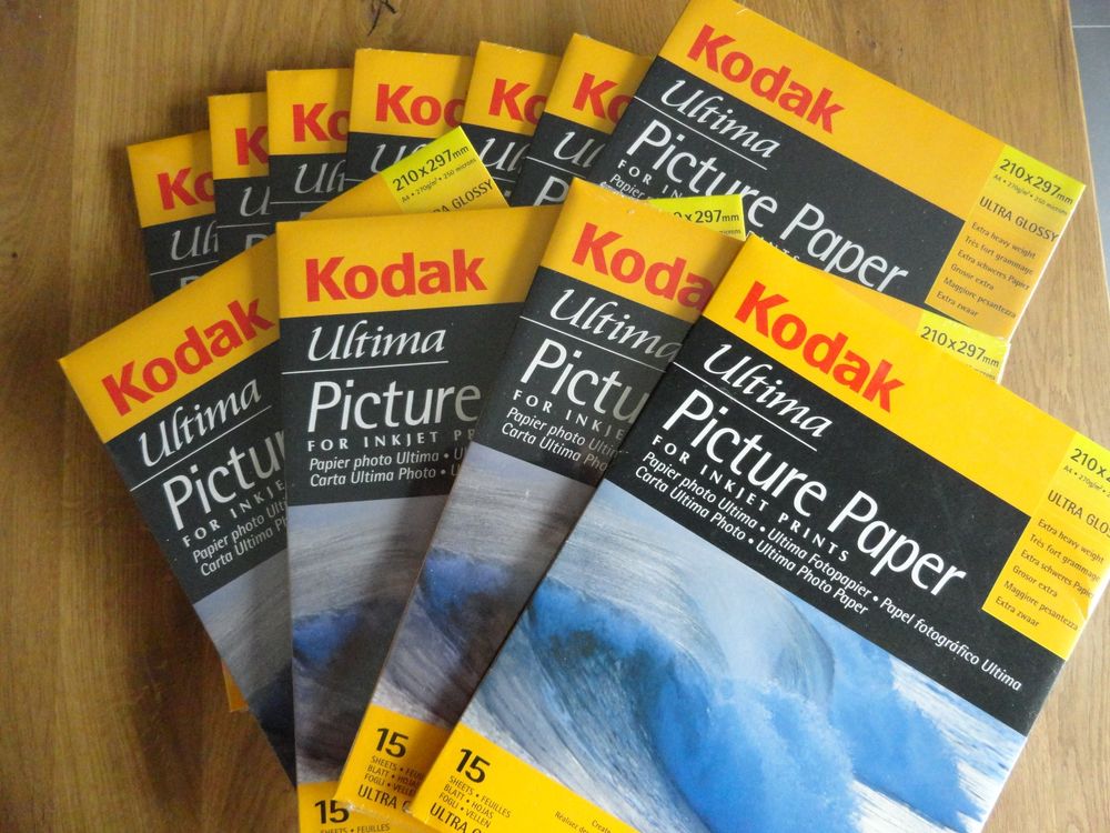 10 PACK KODAK ULTIMA PICTURE PAPER - A4 - ULTRA GLOSSY (Neu und ...