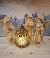 3 VERZUCKERTE WINTERENGELI MIT LICHTGLAS