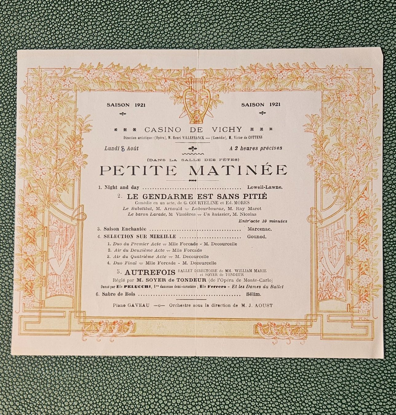 Documenti: Seltene Programmkarte Casino de Vichy, Saison 1921! – Usato da Tenniken venduto da tententen30 2