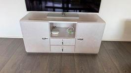 TV-Möbel Lowboard, silber (zwei Flügeltüren, 2 Kästchen)