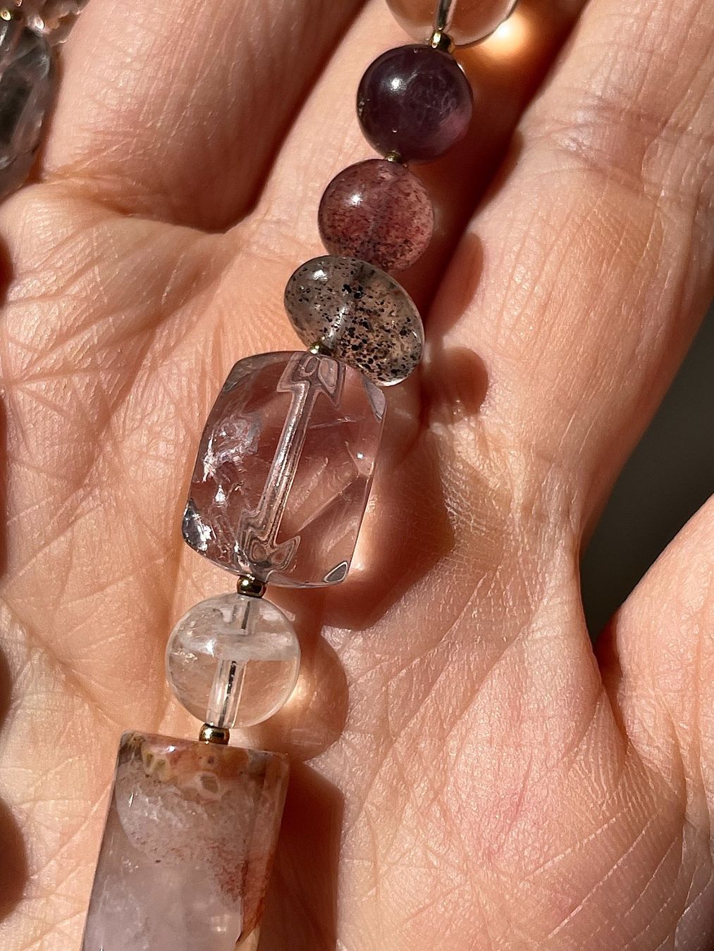 Ketten: Lepidolith Süßwasserperlen Edelstein Kette Geschenk – Neu und originalverpackt aus Schiers von sisikristall 2