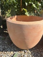 Antiker Blumentopf aus Ton in Orange
