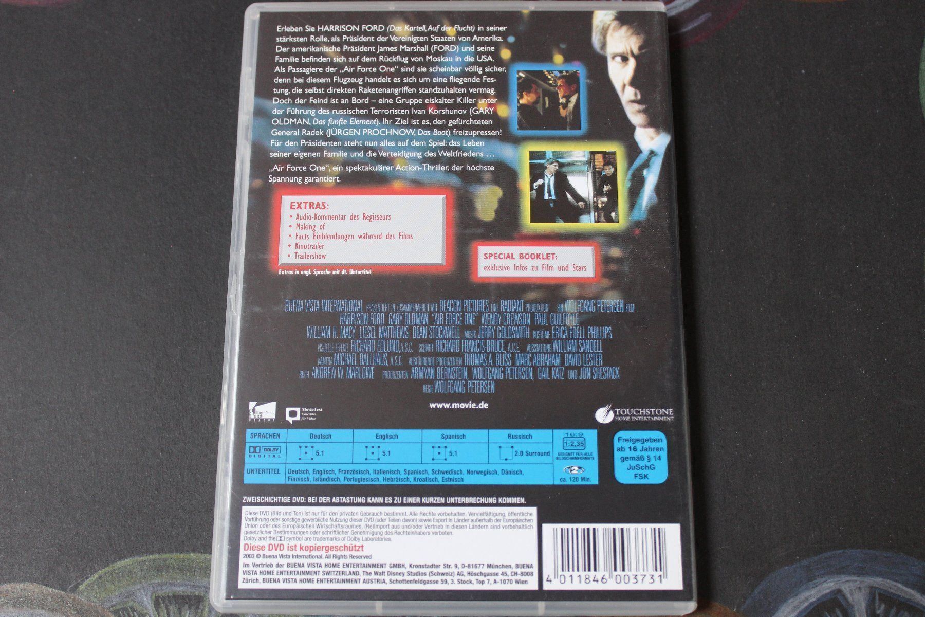 Tutti i DVDs: AIR FORCE ONE (Special Edition) DVD mit Harrison Ford – Usato da Tübach venduto da JamesStone 2