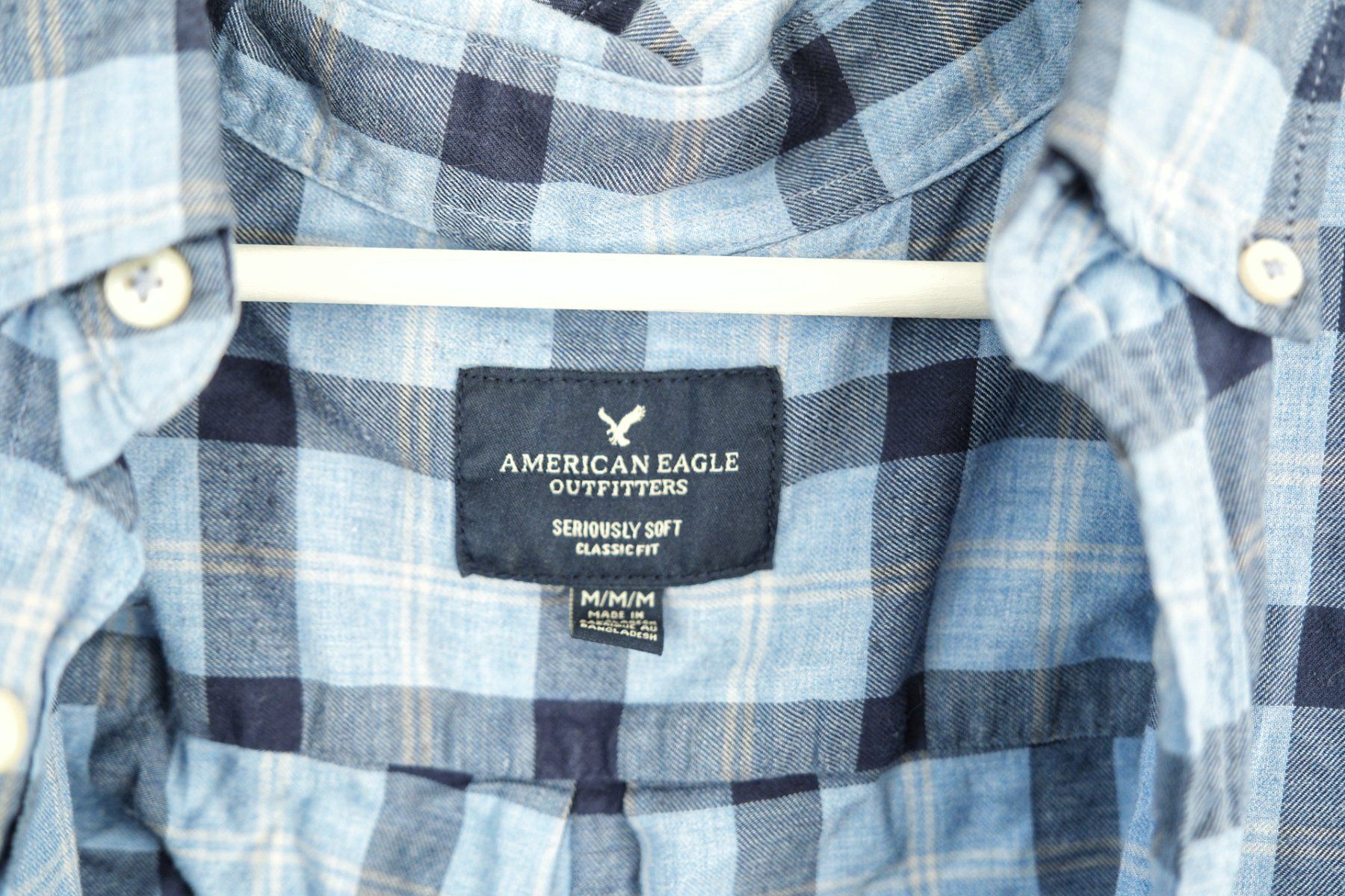 Camicie: Hemd  AMERICAN EAGLE Gr. M blau karriert – Usato da Wohlen AG venduto da Exitburn 4