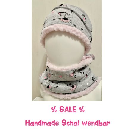 HANDMADE Stirnband BALLERINAS grau-rosa wendbar