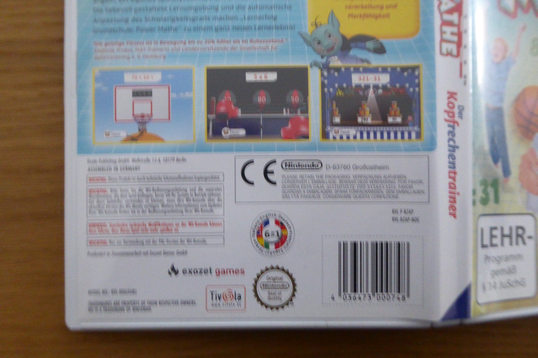 Nintendo Giochi: Nintendo WII Power Mathe Kopfrechnen Trainer – Usato da Allschwil venduto da Summelsarium 2
