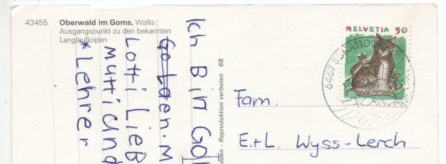 Cartes postales: OBERWALD im Goms - Ski-Langlaufloipen – D'occasion à Jona par philajona 1