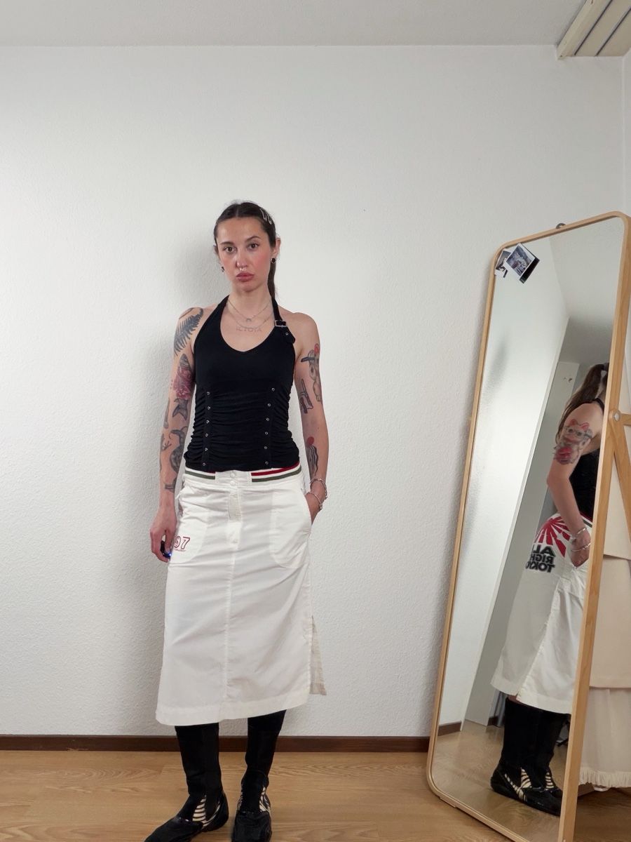 Gonne: Y2K White midi Skirt With Graphics  Size S – Nuovo (secondo la descrizione) da Knonau venduto da Grapesvintage 1
