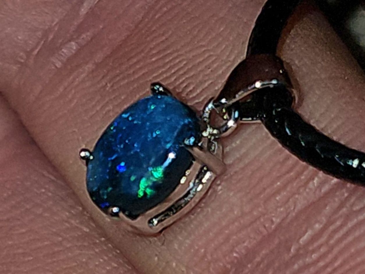 Edelsteine: Natürlicher australischer Blackopal Silber-Anhänger – Neu und originalverpackt aus Uerkheim von Winwinner 5