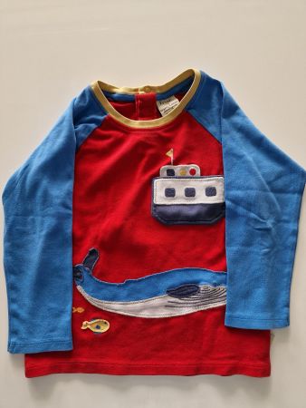 Frugi Langarmshirt, Gr. 86/92, Motiv Wal/Schiff, Top!
