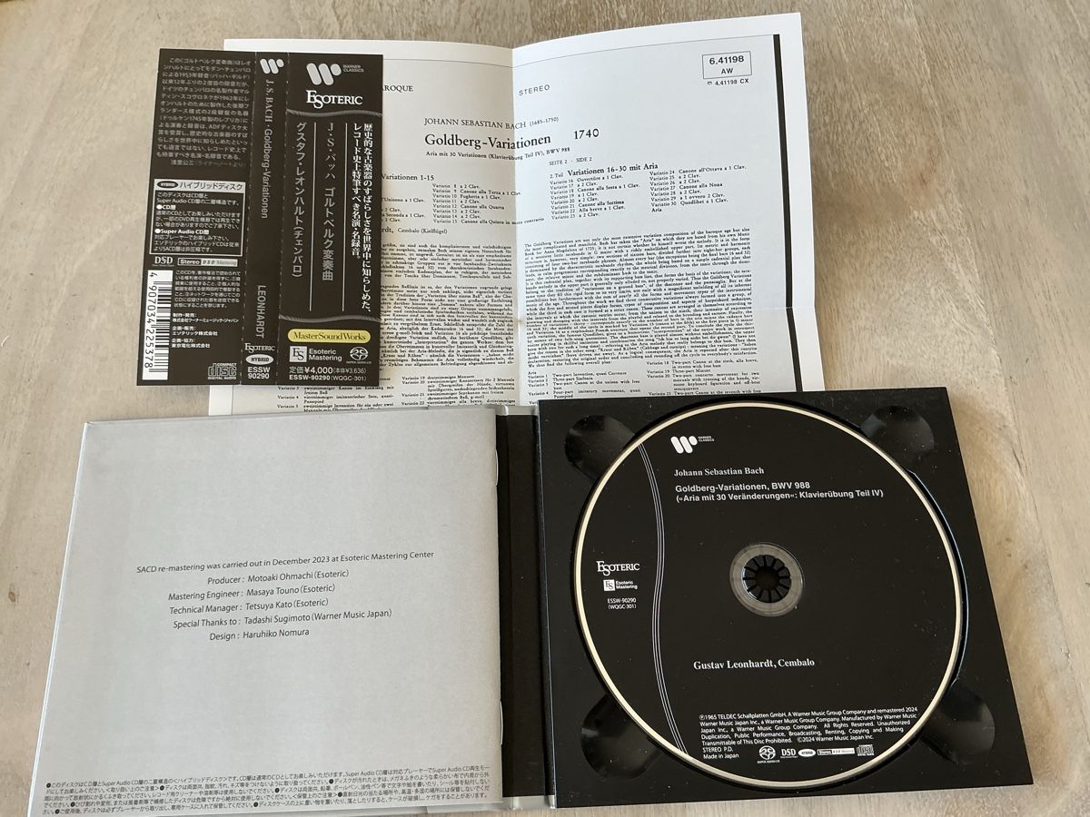 CD: ESOTERIC SACD Bach - Goldberg Variationen Gustav Leonhardt – Usato da Meilen venduto da tuebli 1