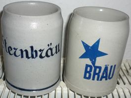 2x Bierkrug - Brauerei Sternbräu - geeicht 4dl. 1934 + 1951