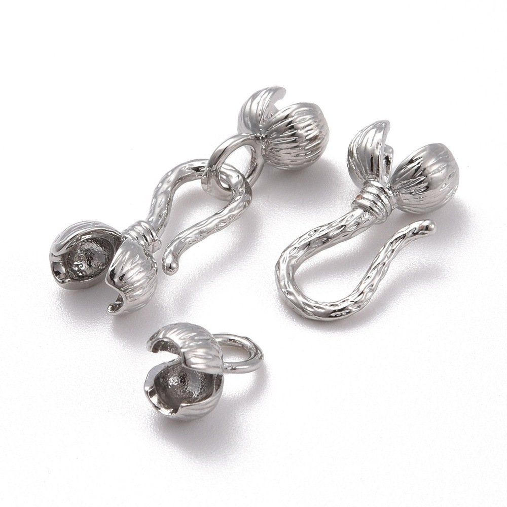 Perle (finte): Verschluss Metall inkl. Endteile 13,5x7mm – Nuovo (secondo la descrizione) da Alpnachstad venduto da perlengaby 1