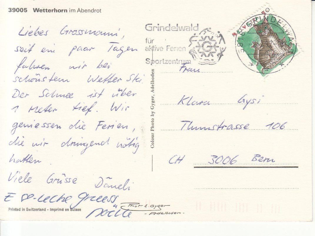Cartoline postali: Wetterhorn 1992 – Usato da Bürglen TG venduto da StampGraf 1