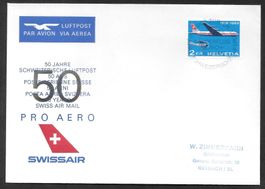 Jubiläumsflug 50 Jahre Luftpost Zürich - Lausanne 30.4.1969