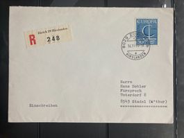 Schweiz 1966 R-Brief 50Rp CEPT Zürich 29 Hirslanden